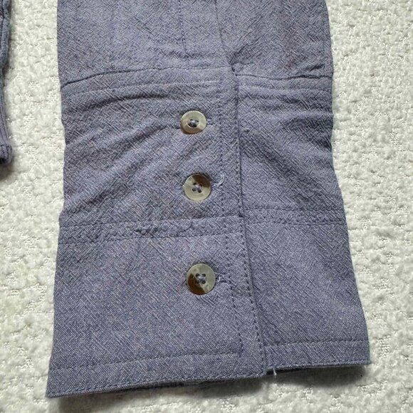 NWOT Free People We The Free Classic Oxford Top Button Front Pocket Purple Sz M - Picture 4 of 10